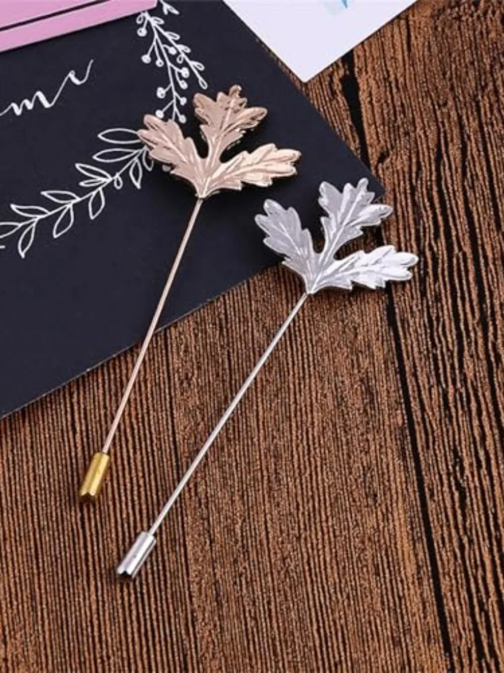 New - Simple Gold Silver Plated Long Brooch Pins with Cute Animal Antlers